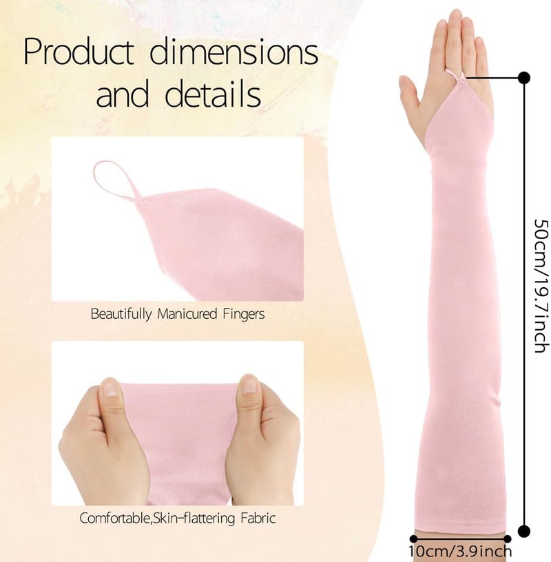 Yritioa Satin Opera Gloves Long Fingerless Elbow Length Costume Party Gloves - Image 2
